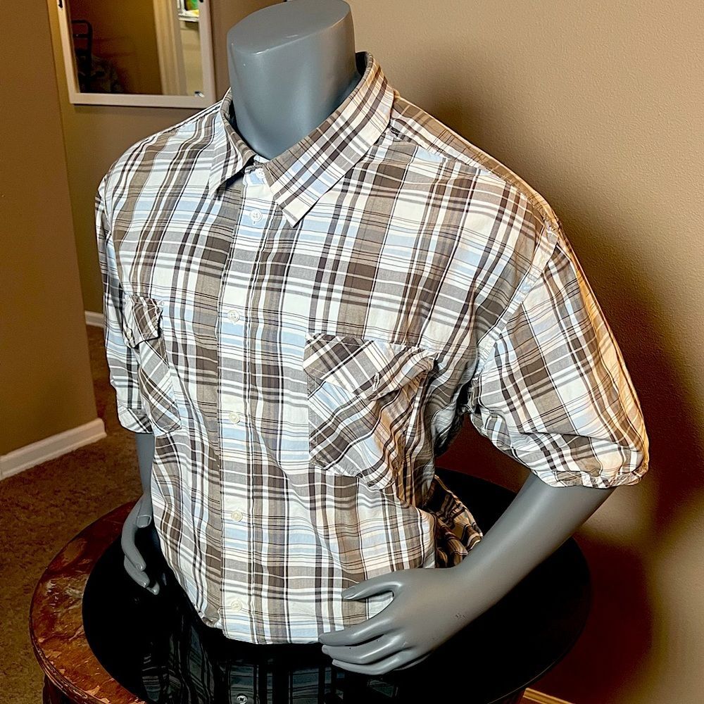Great Northwest Men’s Plaid Short Sleeve Button Down Shirt Size XL